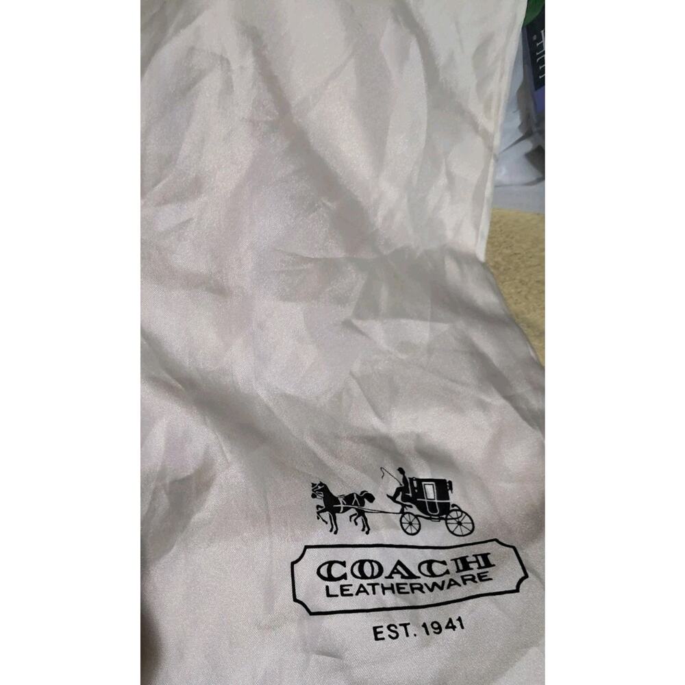 NEW COACH WHITE COTTON DUST BAG 19x 16 DRAWSTRING PROTECTIVE COVER STORAGE BAG - Picture 2 of 2